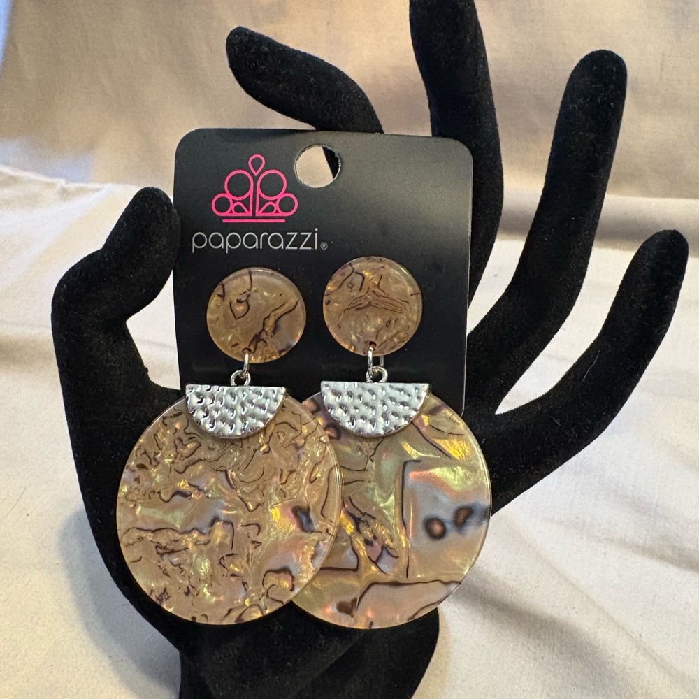 Paparazzi Brown and Silver Earrings